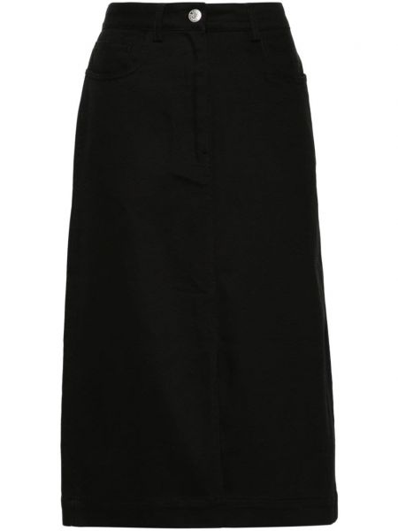 Βαμβακερή φούστα pencil Samsoe Samsoe μαύρο