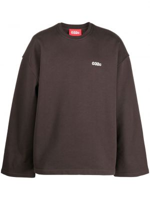 Sweatshirt mit rundhalsausschnitt mit print 032c braun