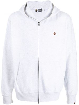 Zip brodert hettegenser A Bathing Ape® grå