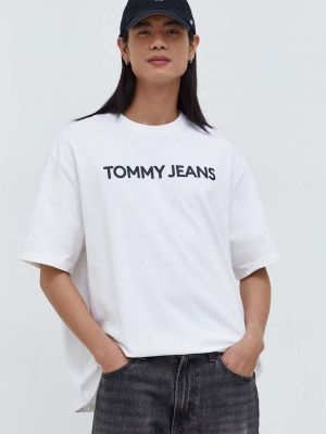 Тениска с дълъг ръкав с принт Tommy Jeans бяло