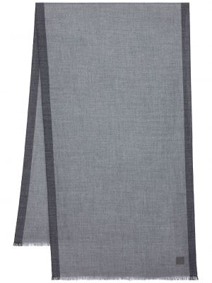 Кашмирен копринен шал с ресни Ferragamo сиво
