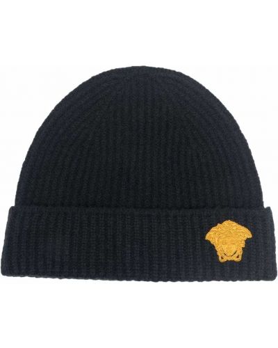 Gorro con bordado Versace negro