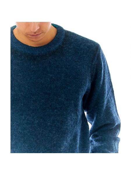 Jersey de alpaca de tela jersey de cuello redondo Sun68 azul