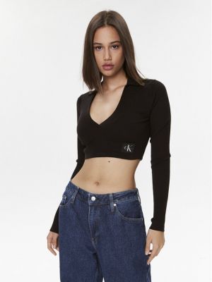 Блуза слім Calvin Klein Jeans чорна