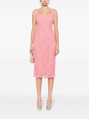 Krajkové midi šaty Ermanno Scervino růžové