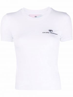 Camiseta con bordado Chiara Ferragni blanco