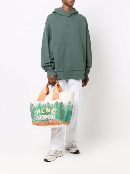 Sudadera con capucha con estampado Acne Studios verde