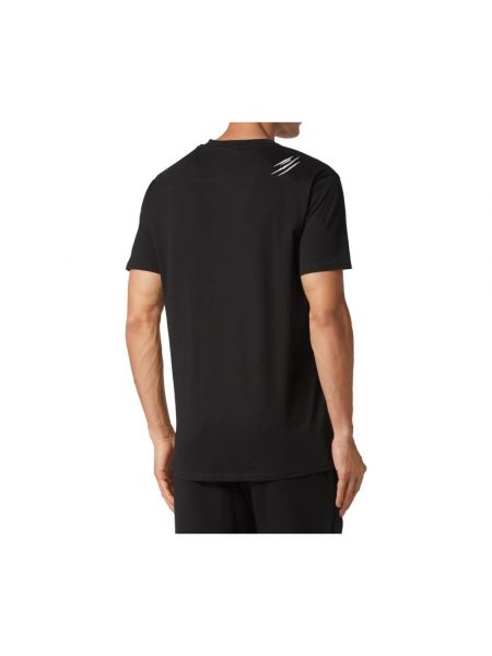 Camiseta de algodón deportiva Plein Sport negro
