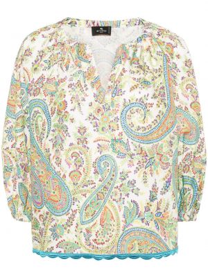 Памучна блуза с принт с пейсли десен Etro