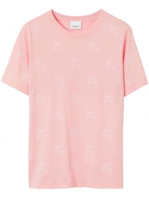 T-shirt con scollo tondo Burberry rosa