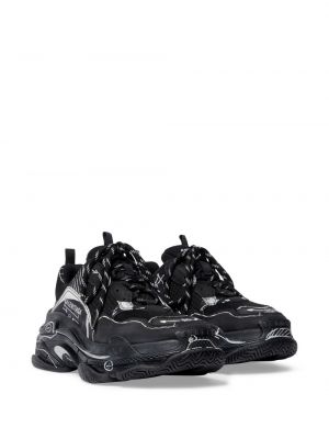 Sneakersy z nadrukiem Balenciaga Triple S czarne