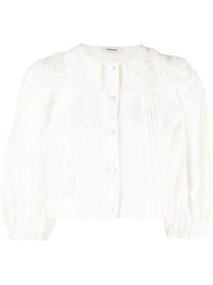 Блуза бродирана Sandro бяло