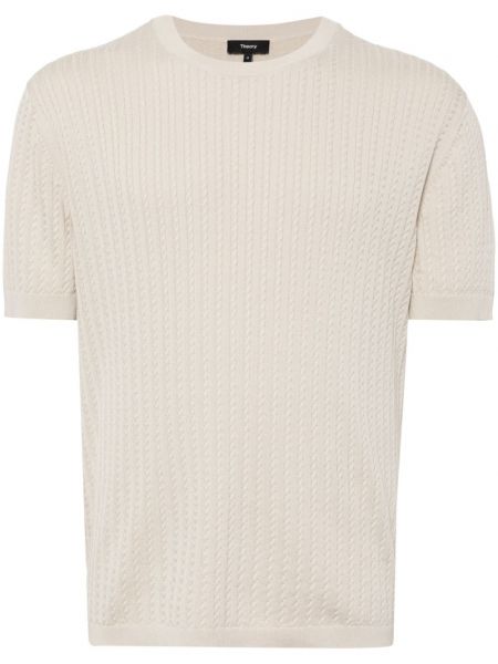 T-shirt col rond Theory beige