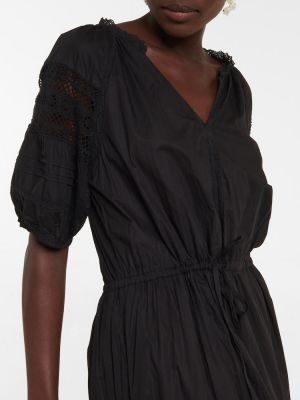 Βαμβακερή βελούδινη μίντι φόρεμα Velvet μαύρο