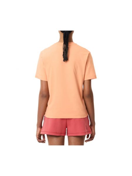 Camiseta de algodón Lacoste naranja
