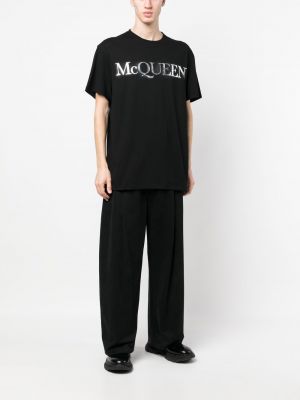 Raštuotas marškinėliai Alexander Mcqueen juoda