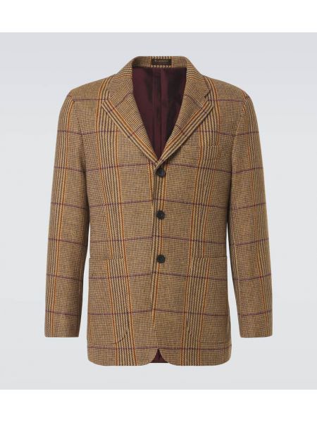 Sjekket ull blazer Rubinacci beige