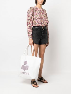 Shopper handtasche mit print Isabel Marant pink