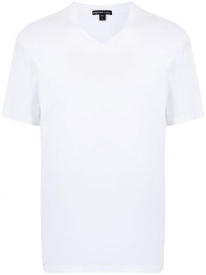 Jersey majica z v-izrezom James Perse bela