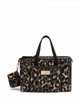 Шопинг чанта с принт с леопардов принт Dolce & Gabbana черно