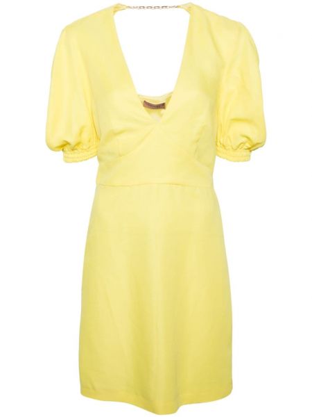 Коктейлна рокля с v-образно деколте Twinset жълто