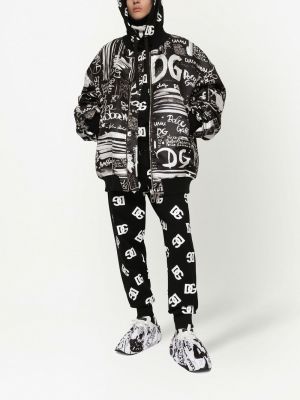Raštuotos sportinės kelnes Dolce & Gabbana juoda
