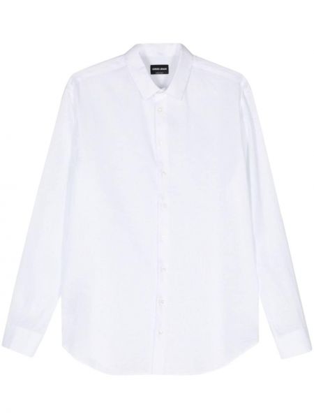 Lniana koszula Giorgio Armani biała