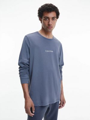 Hosszú ujjú póló Calvin Klein kék