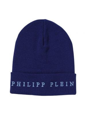Czapka wełniana Philipp Plein niebieska