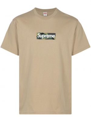Béžové bavlněné tričko Supreme