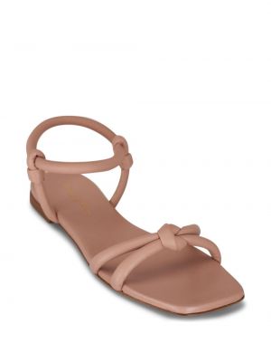 Kožené sandály bez podpatku Gianvito Rossi růžové