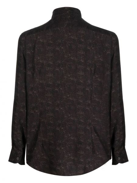 Raštuota medvilninė marškiniai Corneliani ruda