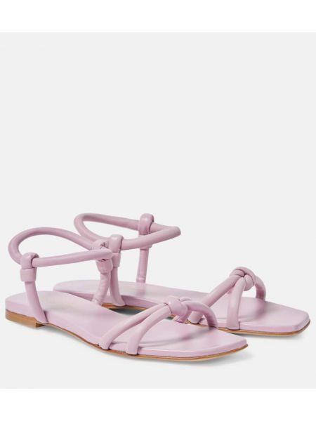 Lær sandaler med reim Gianvito Rossi rosa