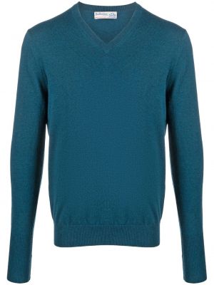 Pull en tricot à col v Ballantyne bleu