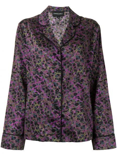 Camisa con estampado jaspeada Cynthia Rowley violeta
