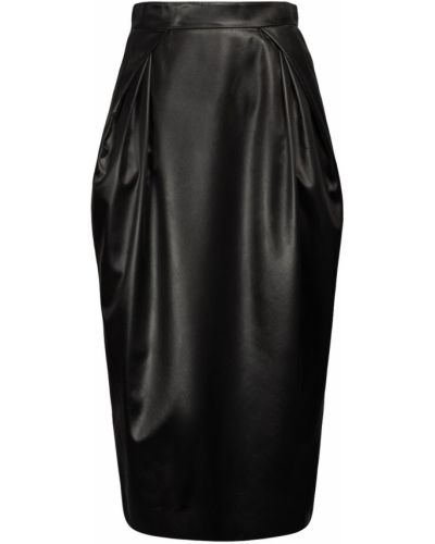 Kožená sukňa z ekologickej kože Maison Margiela čierna