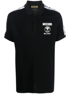 Raštuotas polo marškinėliai Moschino juoda