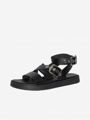 Kožené sandále Pieces čierna