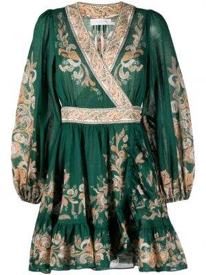 Памучна рокля Zimmermann зелено