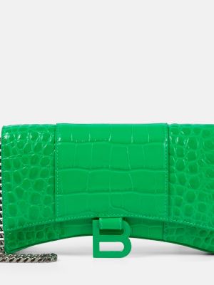 Kožená kabelka Balenciaga zelená