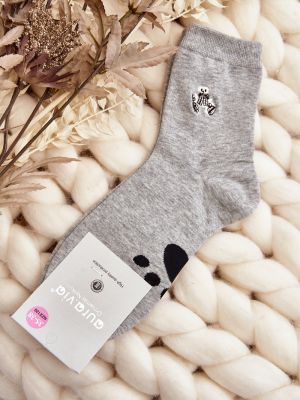 Medvilninės kojines su aplikacija Kesi pilka
