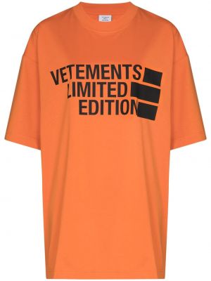 Trykt t-skjorte Vetements oransje