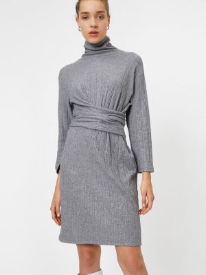 Mini šaty s dlouhými rukávy Koton šedé