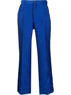 Жакардови сатенени прав панталон Koché синьо