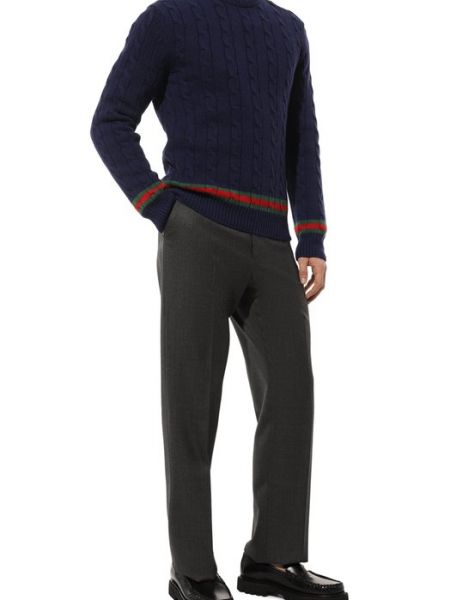 Кашемировый шерстяной свитер Gucci синий