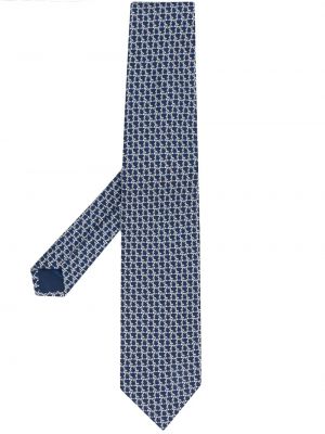 Копринена вратовръзка Ferragamo синьо