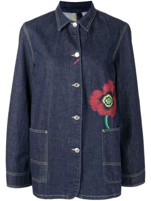 Denim jakna s cvetličnim vzorcem Kenzo modra