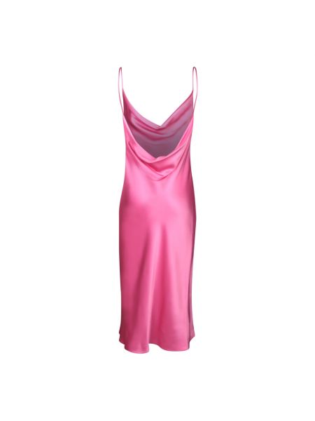 Satynowa sukienka midi bez rękawów Stella Mccartney różowa