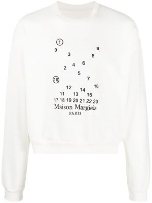 Sweatshirt aus baumwoll mit print Maison Margiela weiß