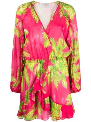 Šaty s potiskem Ermanno Firenze růžové